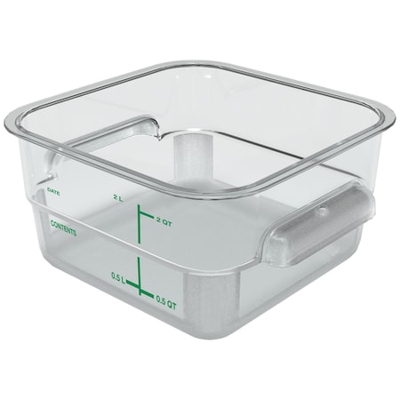 Carlisle Foodservice Squares Polycarbonate Food Storage Container, 2 qt, 7.13 x 7.13 x 3.8, Clear, Plastic 1195007